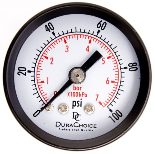 1-1/2&#034; pressure gauge 1/8&#034; male npt center back 0-100 psi, 0-700kpa for sale
