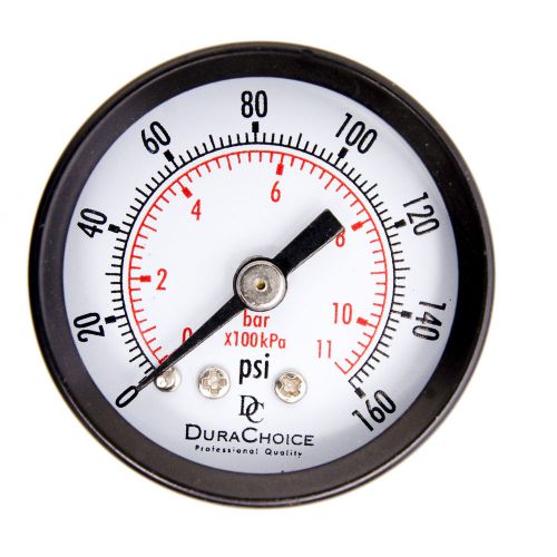 1-1/2&#034; dry utility pressure gauge - blk.steel 1/8&#034; npt center back 160psi for sale