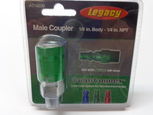 Male coupler type b aro series 1/4&#034; body-1/4&#034; npt colorconnex new in package for sale