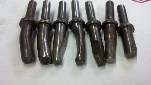 Cupped rivet sets for air rivet hammer / pneumatic rivet gun, 3-1/2&#034; long for sale