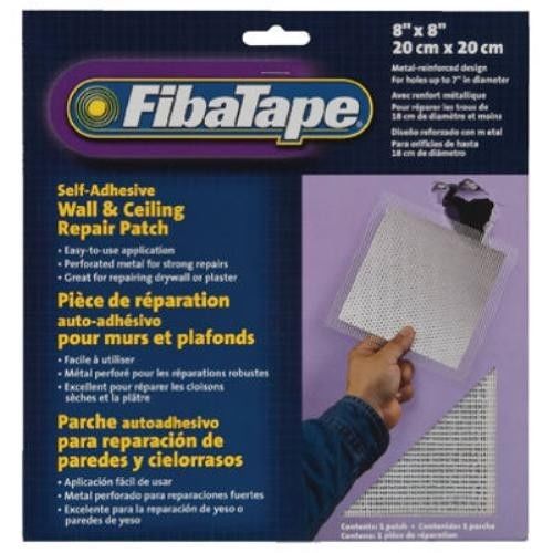 St. Gobain Fibatape 8&#034; x 8&#034; White, Self Adhesive Wall &amp; Ceiling Repair Patch 2pk