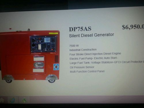 BRAND NEW&#034; Deisel Silent 13 gallonDP75AS $6950 PRICE&#034;$4500(TRADE 4 A GOLF CART)