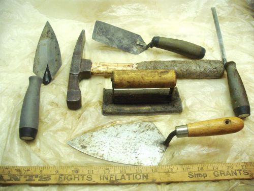 Old used tools lot 6 mason,bricklayer concrete mason handyman tools nice for sale