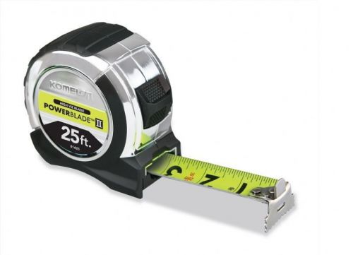 Komelon 81425 PowerBlade II 25-Foot Double-Sided Wide Hi-Vis Tape Measure, New