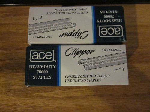 4 boxes of 2500 ea Ace Heavy Duty 78000 Staples for hvy duty clipper 82 pliers