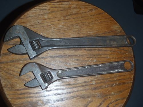 VINTAGE Proto 12&#034; and 10&#034; Adjustable Wrenches
