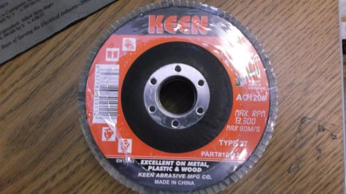 Keen 4 1/2 &#034; x 7/8&#034; type 27 flap discs grit 120 (lot of 5) id 9227/ bt for sale