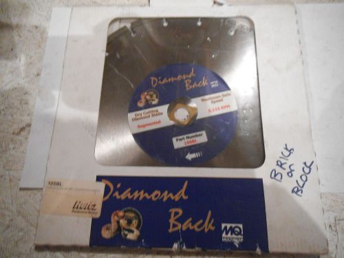 MULIQUIP DIAMOND BACK 10&#034; x .080 PREMIUM DIAMOND BLADE 10SBL, MQ BRICK / BLOCK