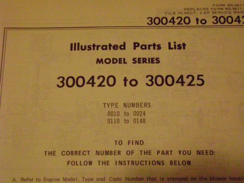 briggs and stratton parts list model series 300420 to 300425