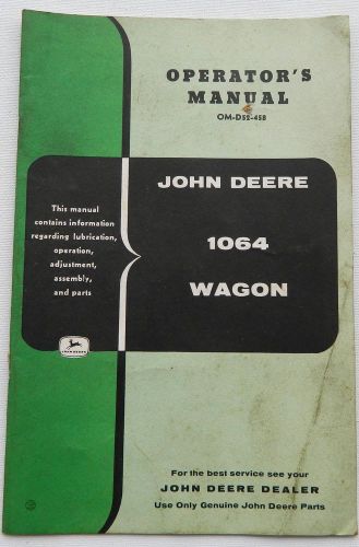 John Deere Wagon 1064 Operator&#039;s Manual OM-D52-458