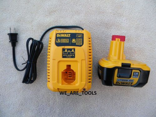 Dewalt 18v dc9310 charger, dc9180 lit-ion battery xrp 18 volt for drills &amp; saws for sale