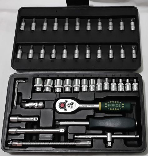 Force 2462 1/4&#034; socket combination set 46 pieces toolkit toolset tools for sale