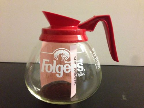 Folgers Logo Coffee Decanter Pot Carafe Red Commercial Restaurant Replacement