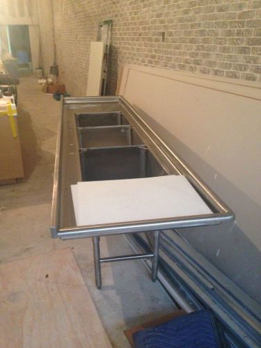 Industrial stainless steel 3 compartment sink