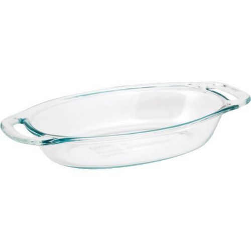 World Kitchen 1085792 Pyrex Easy Grab Oval Baking Dish-1.3QT OVAL BAKING DISH