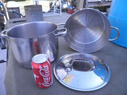 CHEW GOURMET SPAGHETTI STOCK POT COLLENDER 4QT CUISINE STAINLESS ALUMINUM TRIPLY