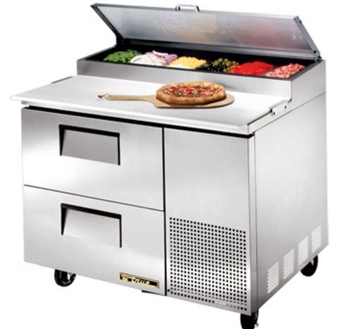 True TPP-44D-2 PIZZA Prep Table: Solid Drawered FOOD Prep Table 115V
