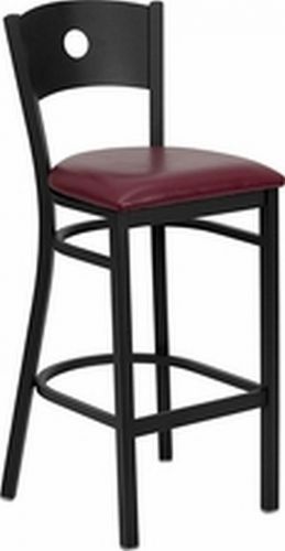 New metal designer restaurant barstools burgundy vinyl seat*lot of 10 barstools* for sale