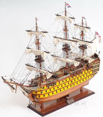 HMS Victory Painted Wood Tall Ship Model 37&#034; British Royal Navy 1774