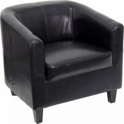 Flash Furniture BT-873-BK-GG Black Leather Office Guest Chair / Reception Chair