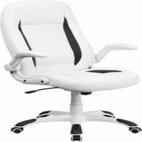 Flash Furniture CH-CX0176H06-WH-GG High Back White Leather Executive Office Chai