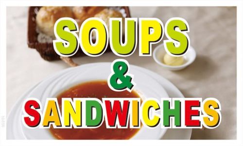 bb856 Soups &amp; Sandwiches Cafe Banner Sign