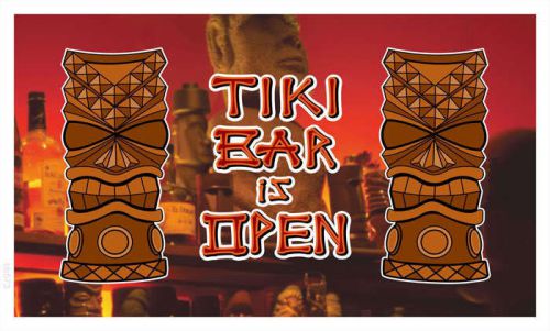Bb573 tiki bar is open banner shop sign for sale