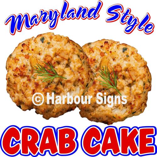 Maryland Style Crab Cake  Decal 14&#034; Seafood Food Truck Concession Restaurant