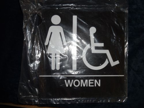 Braille Bathroom Sign Handicapped Women Braille and Handicapped Plastic THICK