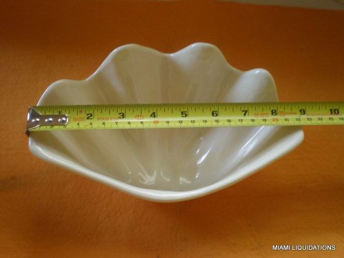 Lot of 6 clam shell buffet side dish 9&#034; bowl jr  4341  bone commercial quality for sale