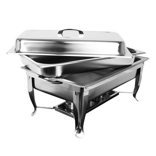 Stainless Steel Chafing Dish Food Warmer Large Holiday Banquet Dining Set of 2