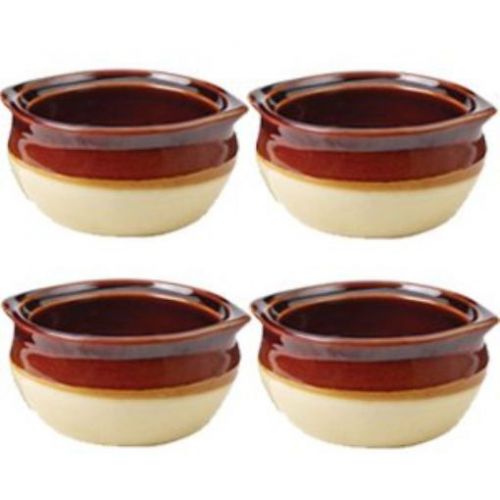 Crestware Set of 4 Onion Soup Crock Bowls - 10 ounce - Restaraunt Quality - Porc