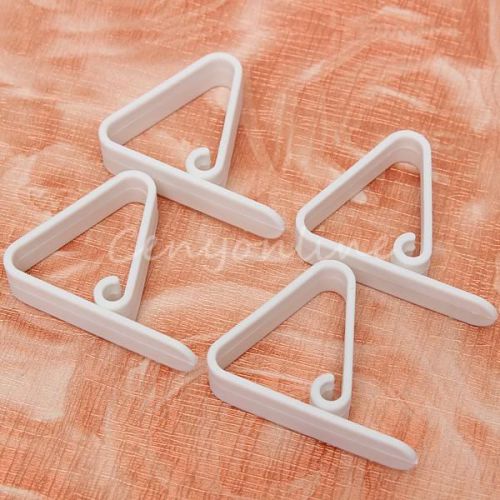 4X White Plastic Large Desk Table Skirting Skirt Clips 1.25&#034; to 2.5&#034; Home Party