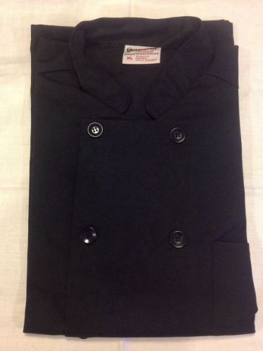 New Uncommon Threads 10 Buttons Long Sleeve Uniform Chef Coat Jacket Black XL