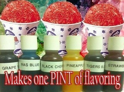 10 snow cone/hawaii shaved ice flavor syrup mix flavor pint for sale