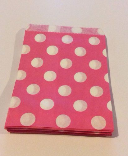 25 5x7 Hot Pink polka dot merchandise/treat/candy/gift bags