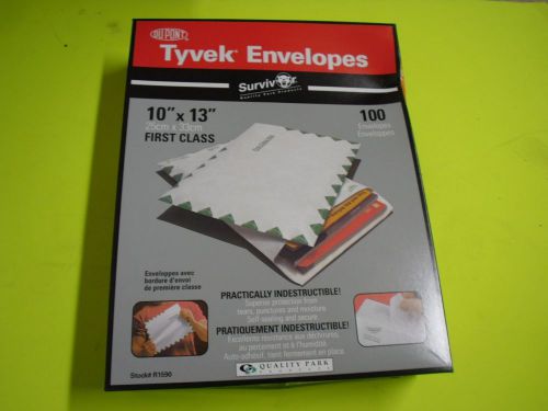 New ! ou pont  tyvek  open-end envelopes, 1st class, 10&#034;x13&#034;, 100/bx white r1590 for sale