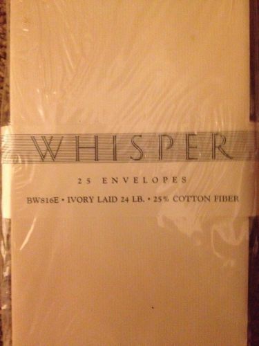 Whisper Ivory Laid 24 lb. 25% Cotton Fiber Envelopes - 25 count - For Resumes