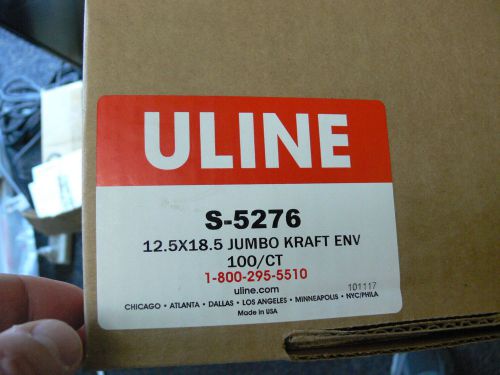 ULINE S-5276 12.5X18.5 JUMBO KRAFT ENVELOPES 100 PACK