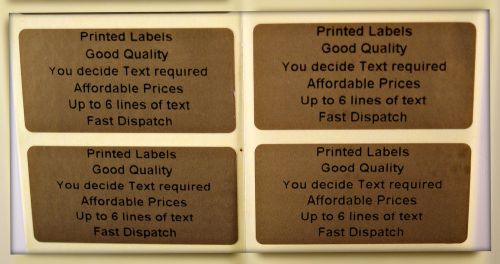 1,000 gold personalised printed sticky- self adhesive labels - you choose text for sale