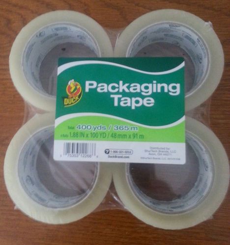 4 Pack Duck Clear Packaging/Shipping Tape 100 Yards Each (Total of 400yds)