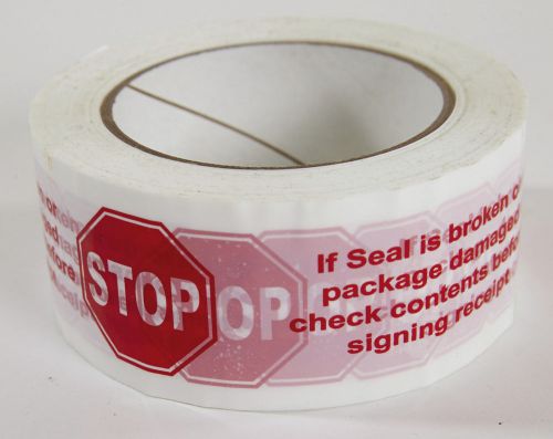 NEW ~ 1 Roll Printed Packing Stop Sign Tape 2&#034; x 110 Yards Carton Sealing 2 Mil