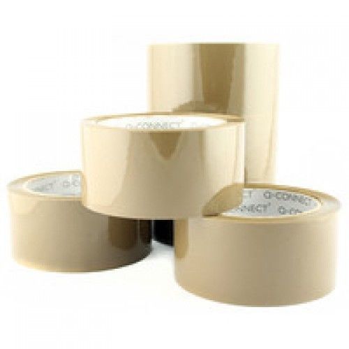 Q-Connect Low-Noise Packaging Tape Brown KF04381 Pack of 6
