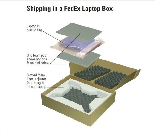 6PACK NEW FedEx Laptop Notebook Moving Shipping Box 19-7/8&#034; x 15-7/8&#034; x 4-13/16&#034;