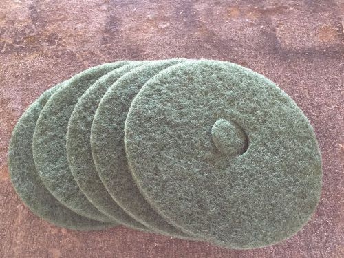 Lot / case of 5 - unisource green scrubbing pads 16&#034; 406 mm u19053  #1062 for sale