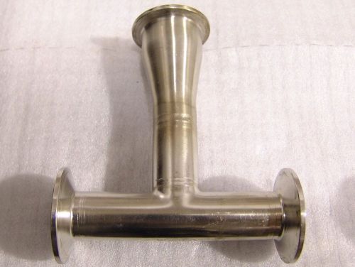 Sanitary pipe fitting tee 1&#034; and 1  1/2 &#034; tri clover type , 5&#034; x 5&#034;