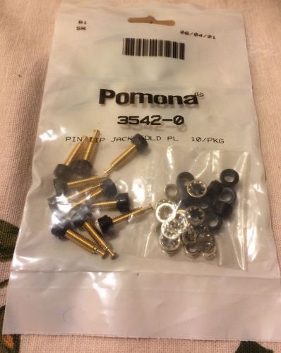 POMONA 3542-0 Pin Tip Jack Gold Plated 10/pkg New Old Stock