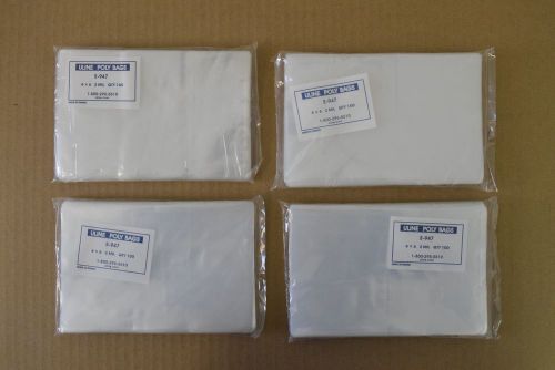 Lot of 400 4 x 6 2 Mil Uline Clear Poly Bags S-947