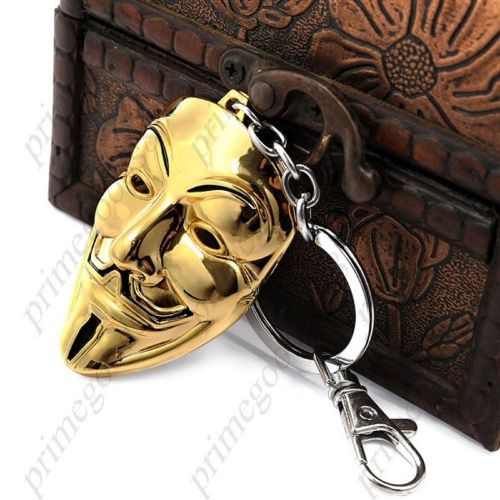 Vendetta mask anonymous hacker activist old school alloy beard gold key chain for sale
