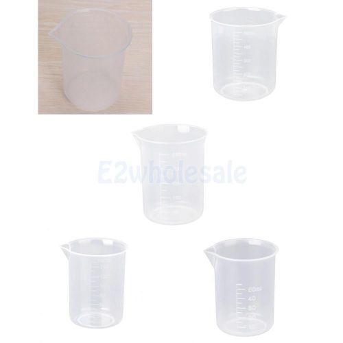 50+100+150+250+500ml Plastic Lab Measure Graduated Beaker Cup Container Kitchen